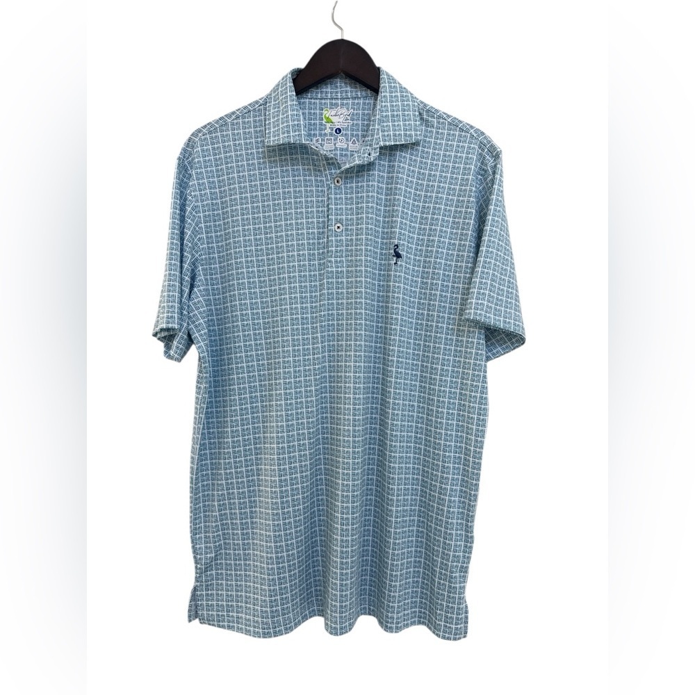 Tailorbyrd Light Blue Checkered Golf Polo Shirt